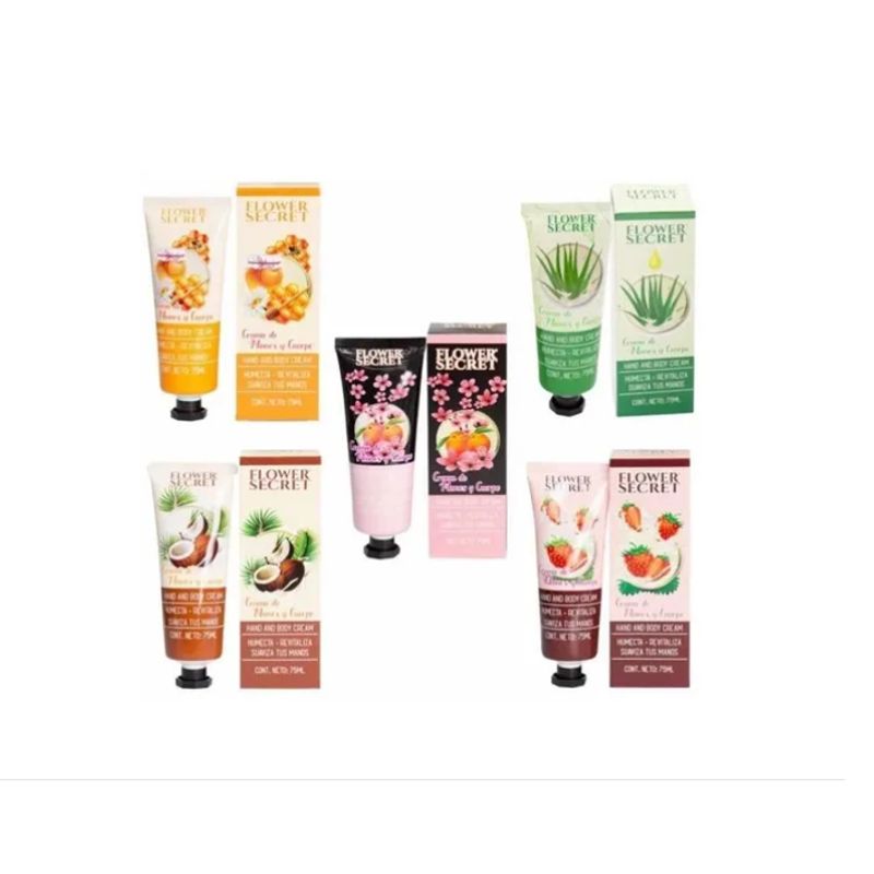 GENERICO - Pack 12 Crema De Manos Y Cuerpo 75ml Aromas Surtido.-