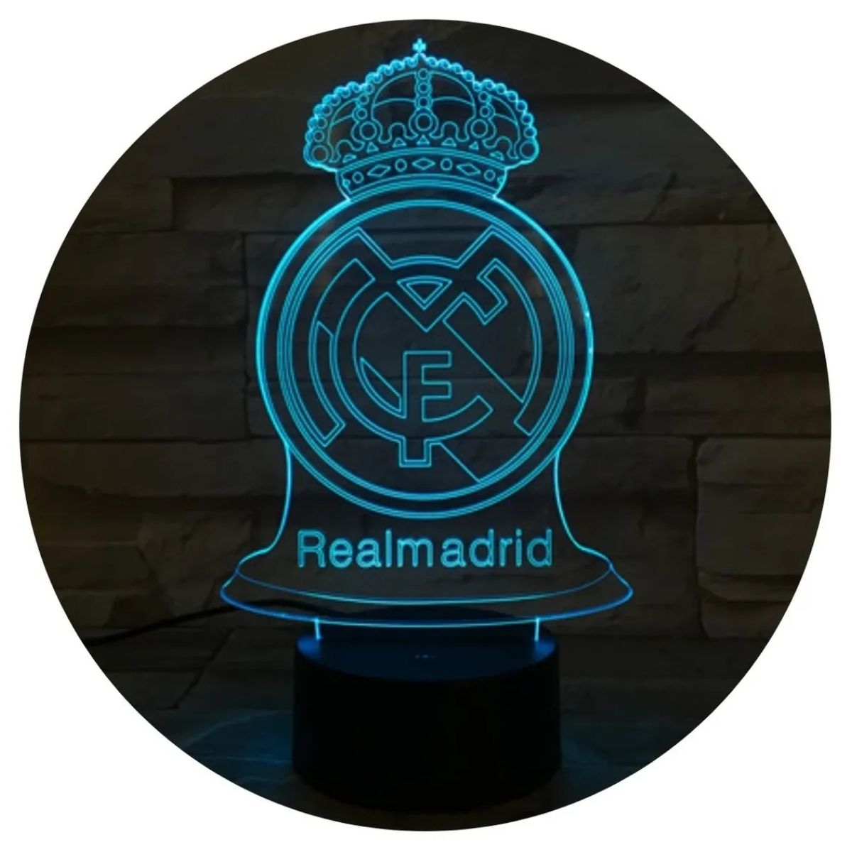 3DILUTION - Lámpara De Mesa 3d Real Madrid Base Negra