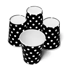 Pasteleria - Pack X10 Vasos Desechables Decoración Vaso Cumpleaños Negro