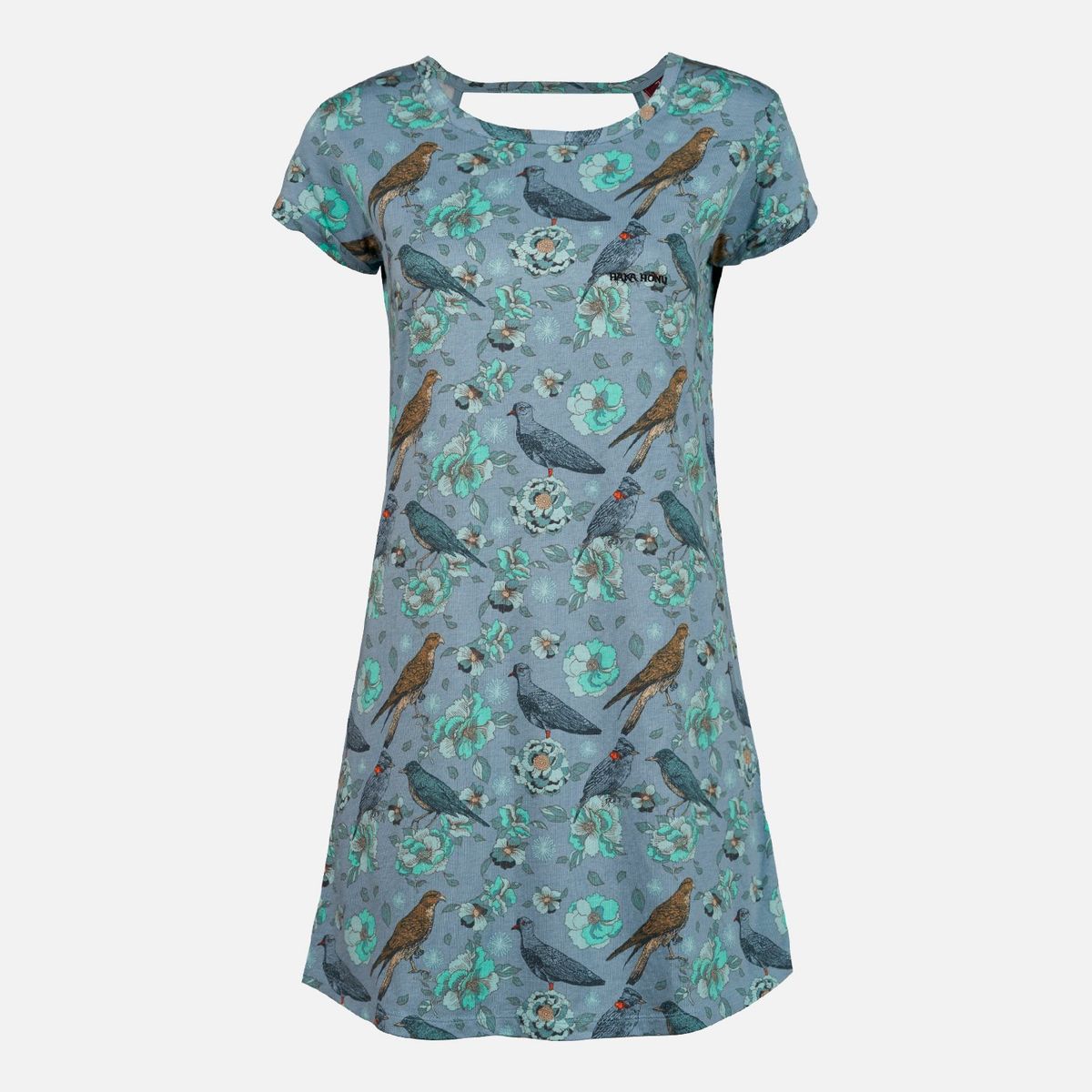 HAKA HONU - Vestido Mujer Palomita Full Print Celeste Haka Honu