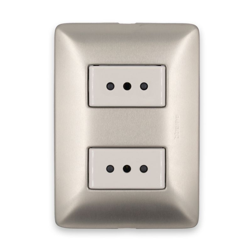 BTICINO - Enchufe Doble 2PT 10A 250V Beigechampagne Bticino Matix
