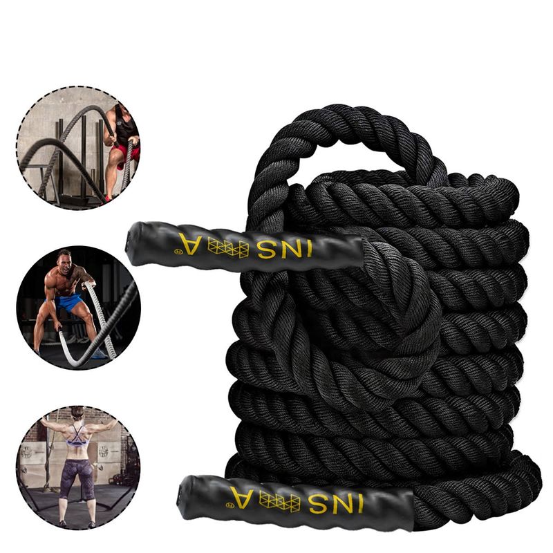 GENERICO - Cuerda Funcional Battlet Rope Negra Crossfit 25cm X 15mtrs