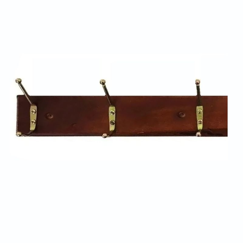 IMPORTCLICK - Perchero De Madera Con 3 Ganchos Metálicos 30x7 CM