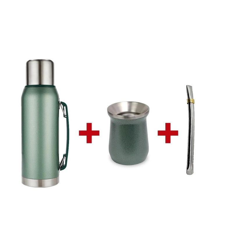 GENERICO - Termo Metalico Clasico 1l+mate Metalico 236 Ml+bombilla