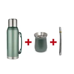 GENERICO - Termo Metalico Clasico 1l+mate Metalico 236 Ml+bombilla