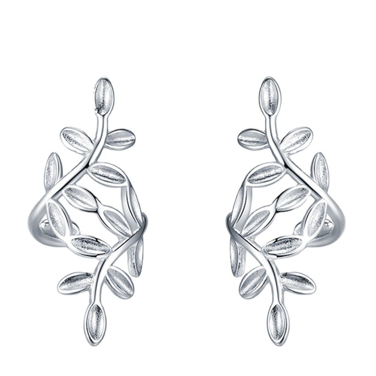 KUANGYE - Aro A Presión Cuff Rama Bañado en plata