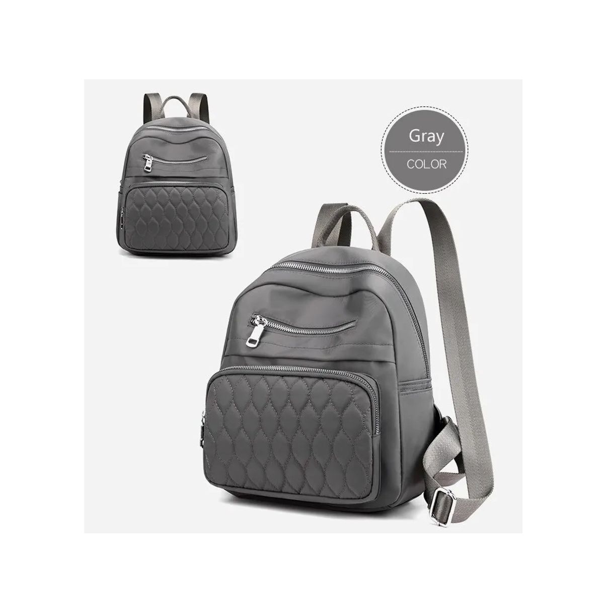 CARIBEE - Bolso Mochila Mujer Moda Moow Gris