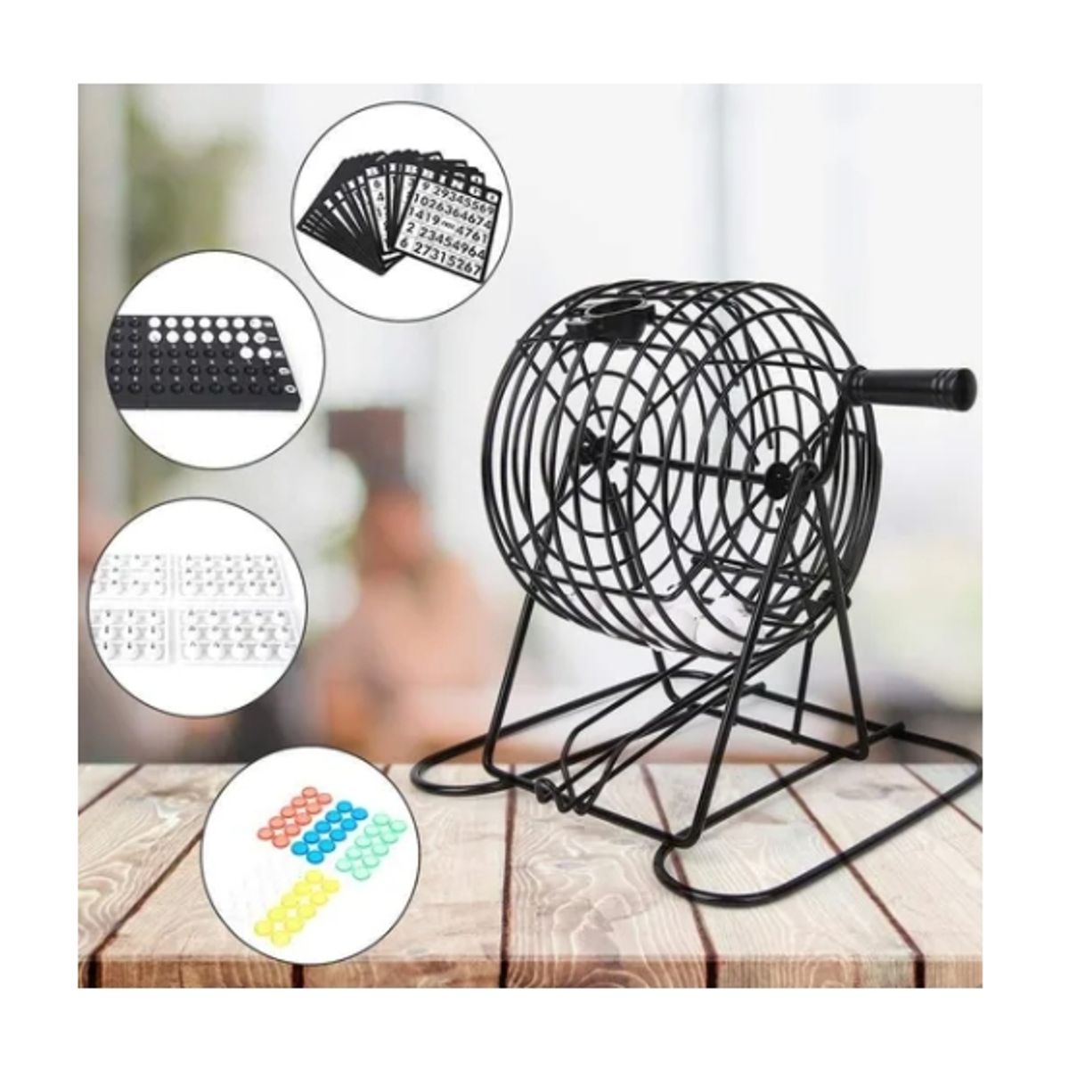 ESHOPANGIE - Set De Bingo Lota Completo Incluye Tombola Fichas Pelotas