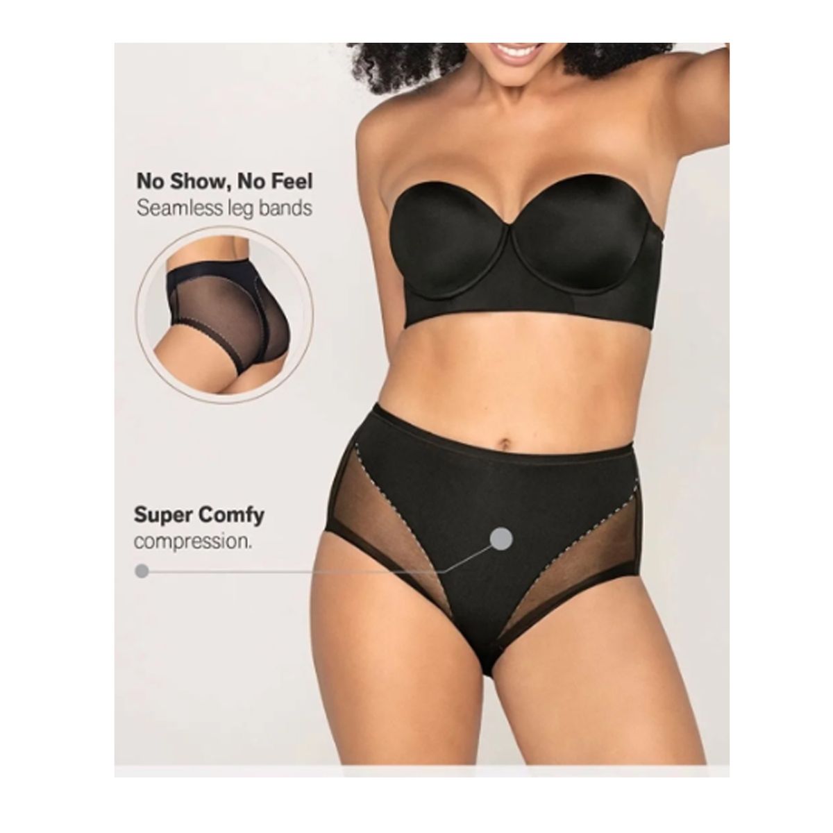 EVERSO - Pack 6 Calzón Tiro Alto Control De Abdomen Efecto Elasticado..