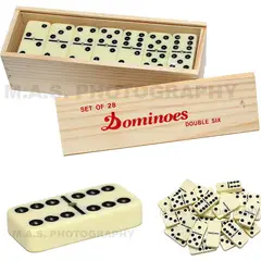TIGER - DOMINOS DE MADERA DE 28 PIEZAS DELGADAS