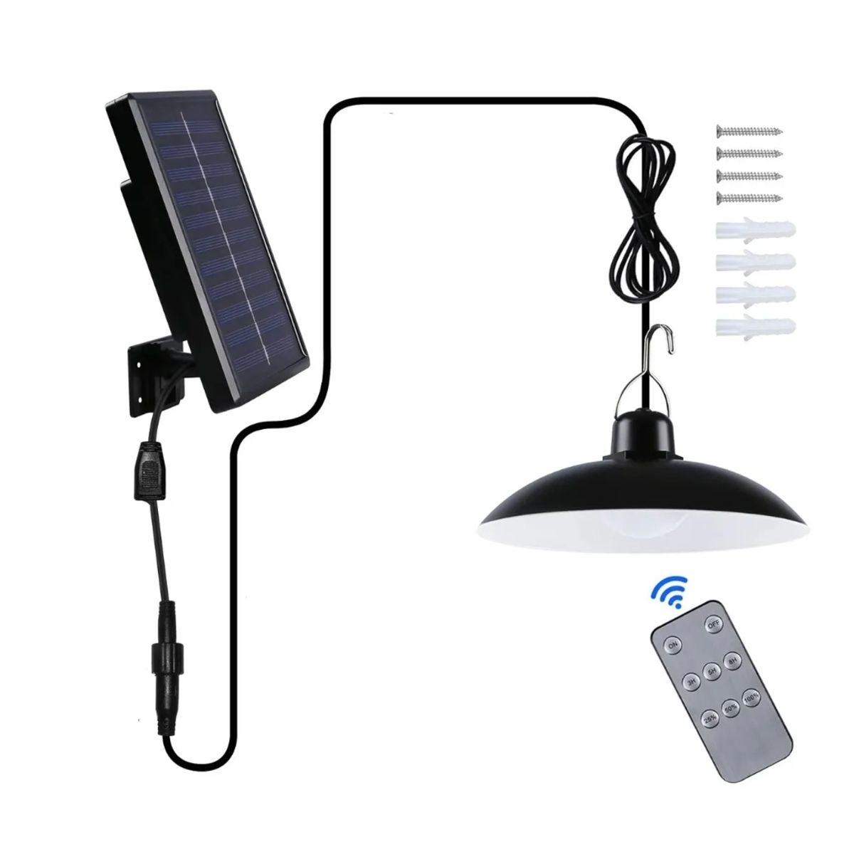 GENERICO - Lampara solar Colgante de 120 W para interior y exterior