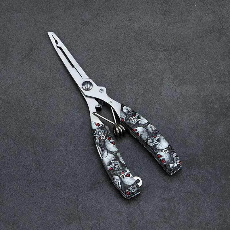 DEFENSOR FOREVER - Alicate De Pesca Multifuncional Calavera Rojo