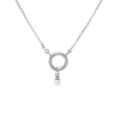 VICTORIA CRUZ - Collar Círculo Perla Zahara Plata