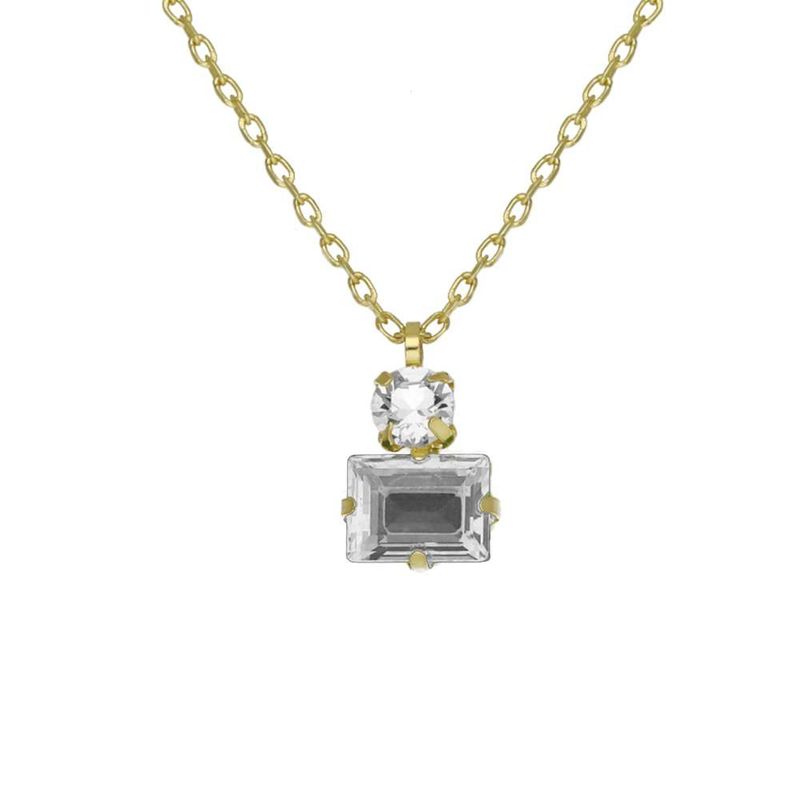 VICTORIA CRUZ - Collar crystal de Chiara bañado en Oro