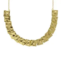 VICTORIA CRUZ - Collar cuadrados Ghana bañado en oro