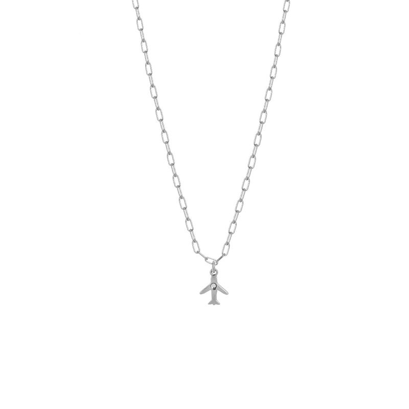 VICTORIA CRUZ - Collar avión Crystal de Dakota de Plata