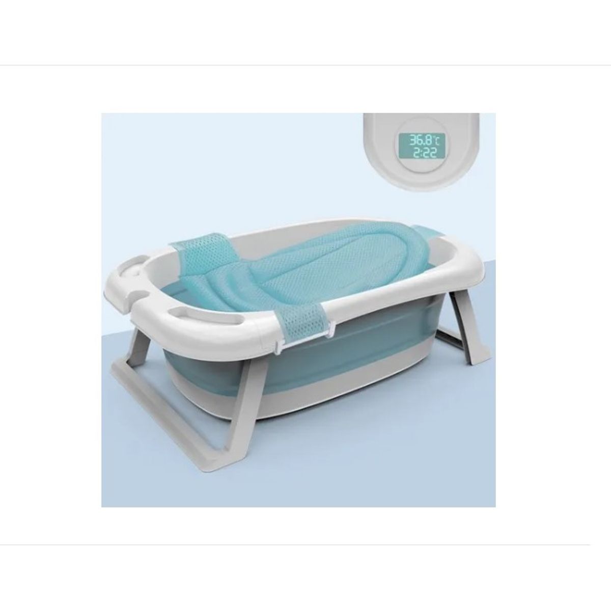OFERTABKN - Tina Bañera Plegable Para Bebé Antideslizante Celeste