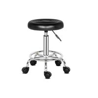 Taburete Piso Bar Ajustable Giratorio Con Ruedas