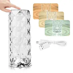 GENERICO - Lampara USB Touch Velador Rosa Diamante Tactil USB