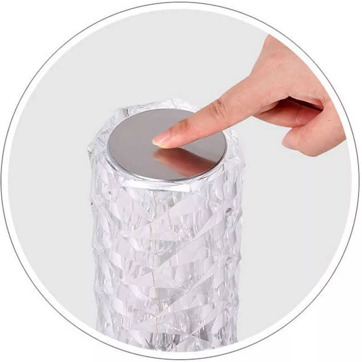 GENERICO - Lampara USB Touch Velador  Rosa Diamante Tactil USB