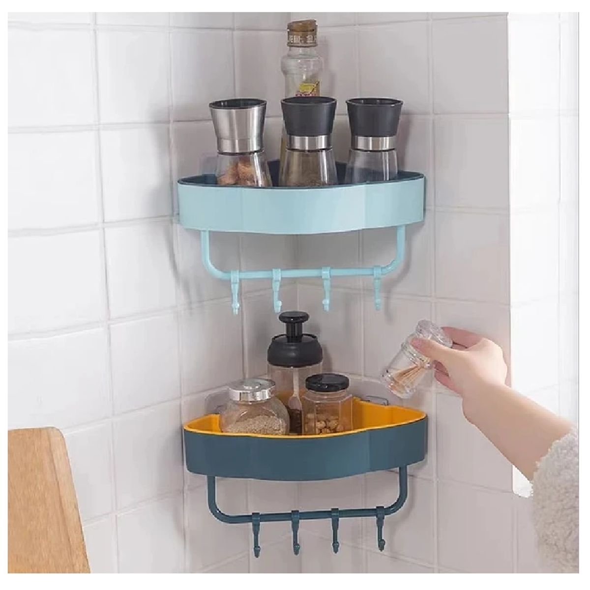 UNIVERSAL - Estante de esquina de pared para baño