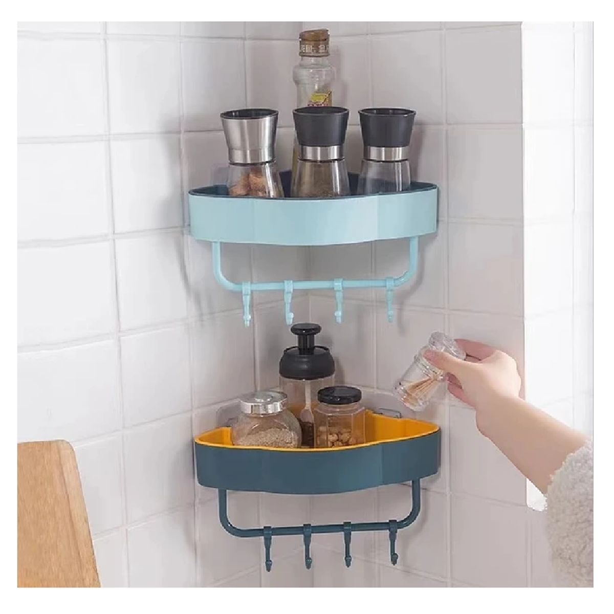 UNIVERSAL - Estante de esquina de pared para baño