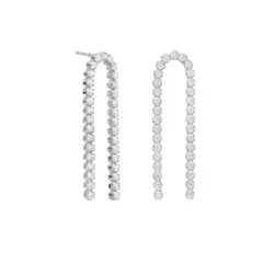 VICTORIA CRUZ - Par de aros arco circonitas de Eunoia elaborados en plata