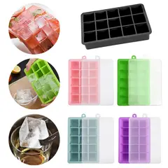 GENERICO - Cubetera Silicona Molde Cubo de Hielo Bandeja Hielera Con Tapa
