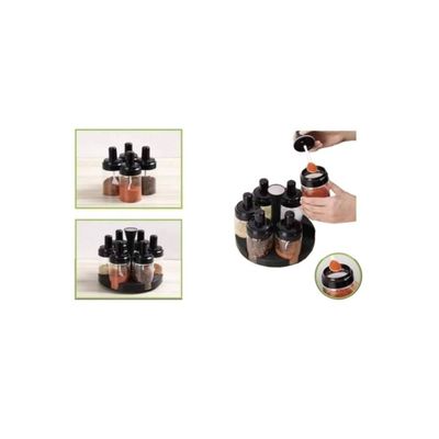 Imagen 2 del producto Set De 6 Contenedores Especieros Condimenteros De Vidrio Giratorio 360