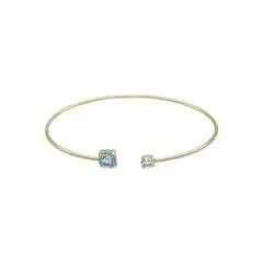 VICTORIA CRUZ - Pulsera caña aguamarina de Jasmine bañada en Oro