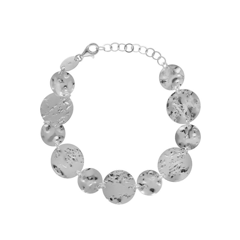 VICTORIA CRUZ - Pulsera círculos Ghana elaborado en plata