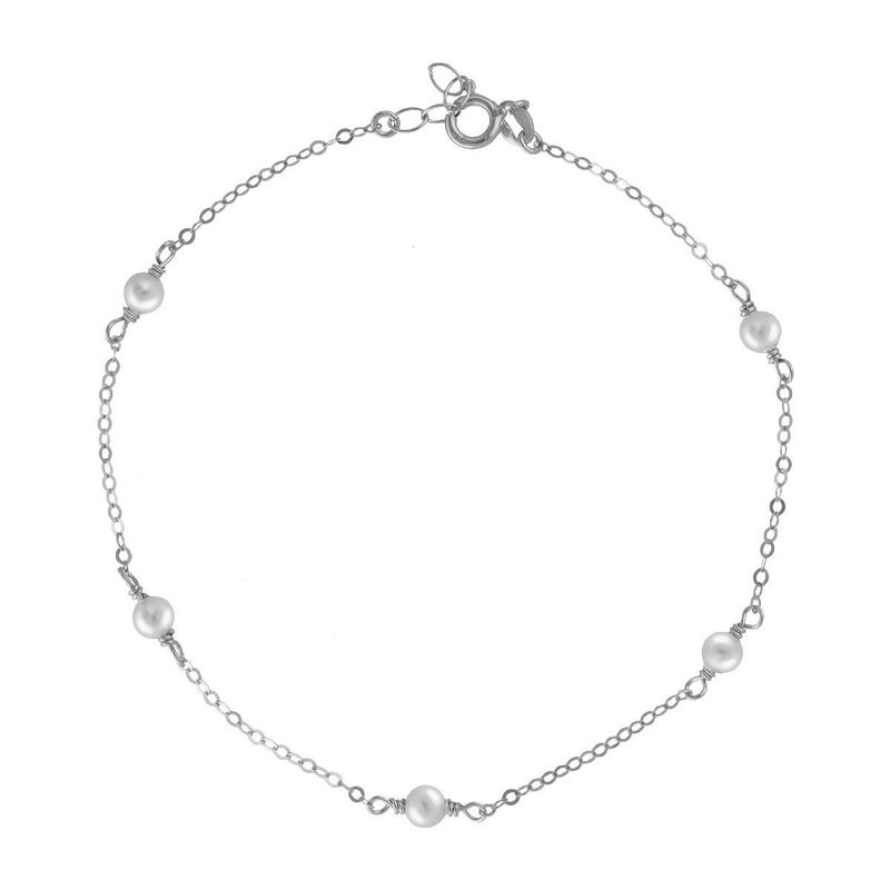 VICTORIA CRUZ - Tobillera perlas de Paulette en plata