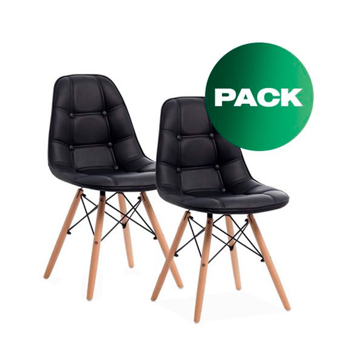 SDFIT - Sillas Eames Bucle negra  - Set de 2x  - B5071-2