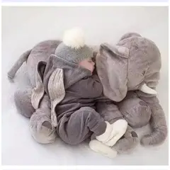 GENERICO - Peluche Elefante de Apego Almohada Cojin Gris