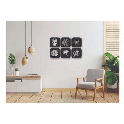 Imagen 2 del producto Cuadros Avengers 20x20cm cu Madera MDF Pack 6ud