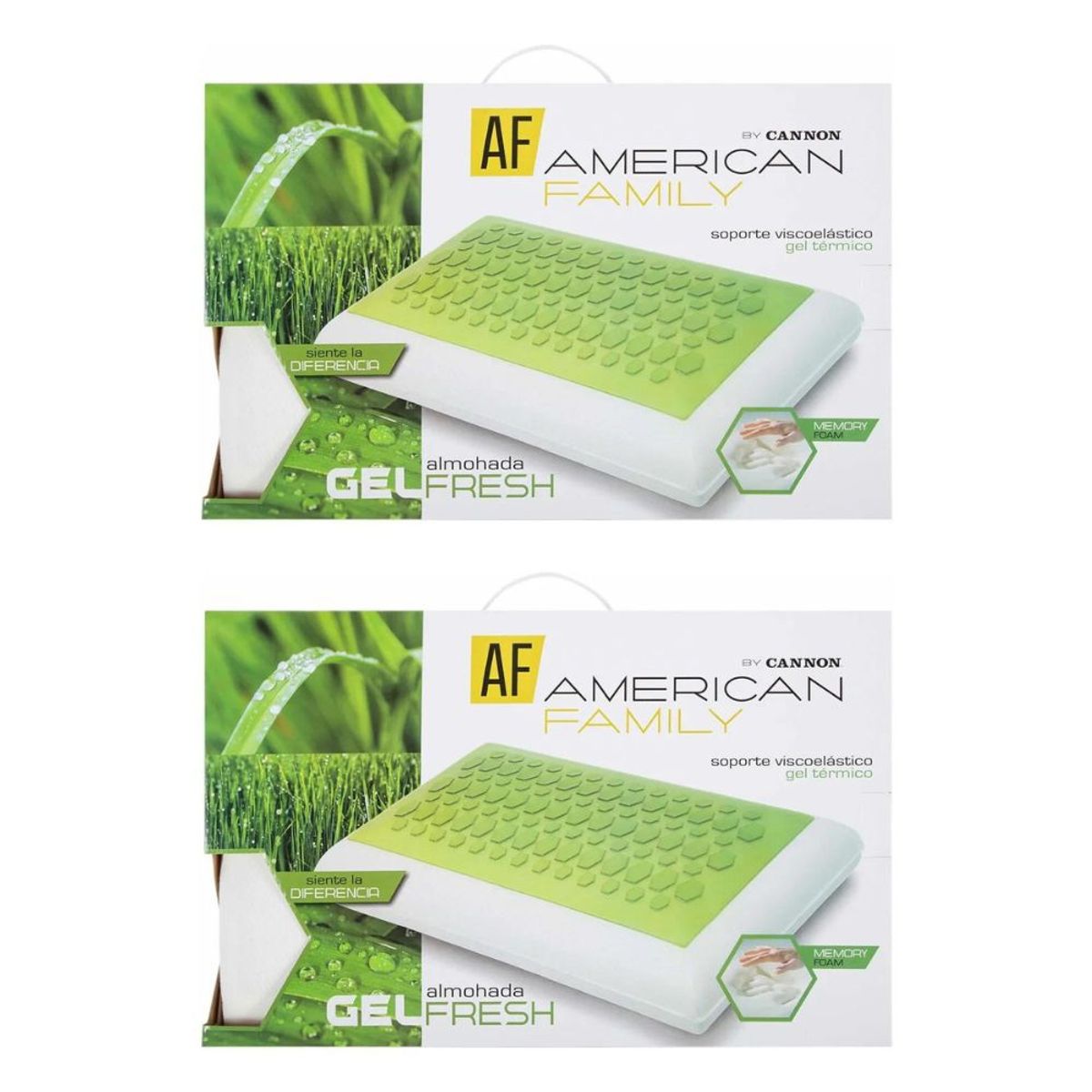 CANNON - Pack 2 Almohada Viscoelastica Gel Fresh Memory Foam Af Cannon 60x40cm