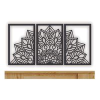 Cuadros Decorativos Forma Mándala en Madera MDF Pack 3ud