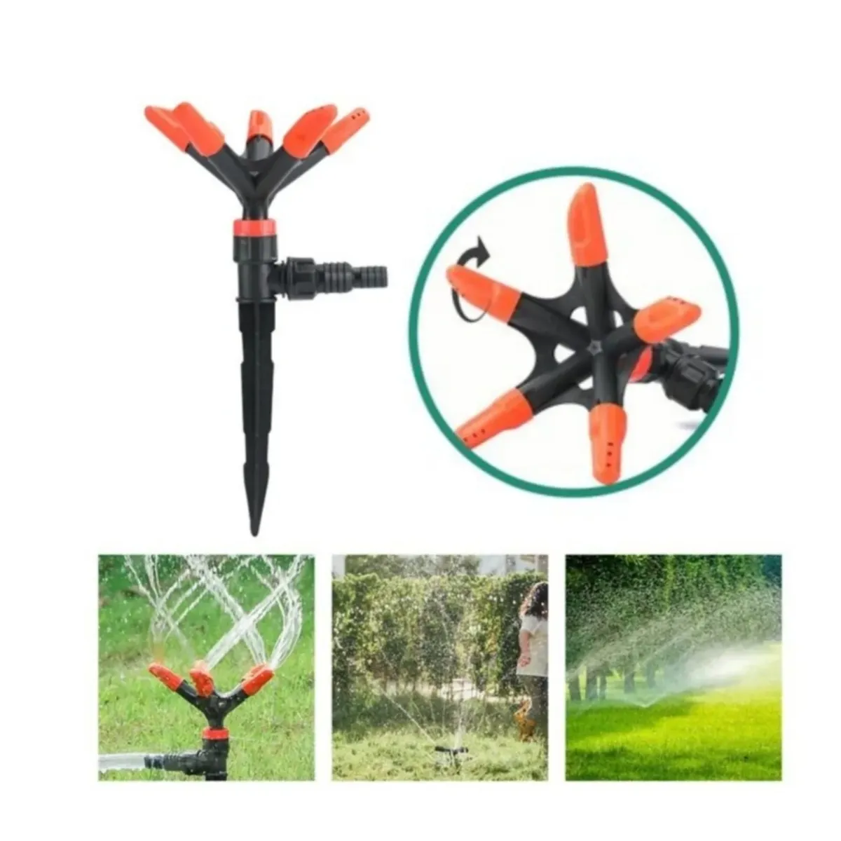 GENERICO - Aspersor Rociador De Agua Para Cesped Giratorio 360° Aspersor Jardin