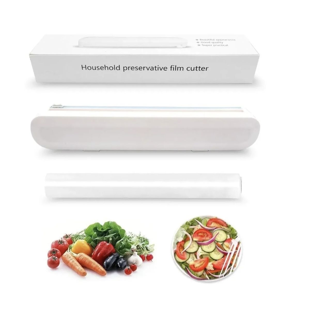 GENERICO - Dispensador De Papel Alusa Cortador Film Porta Rollo Cocina