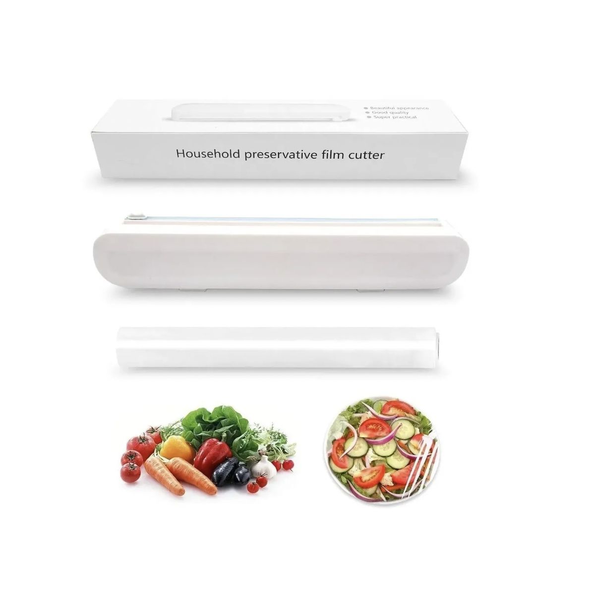 GENERICO - Dispensador De Papel Alusa Cortador Film Porta Rollo Cocina