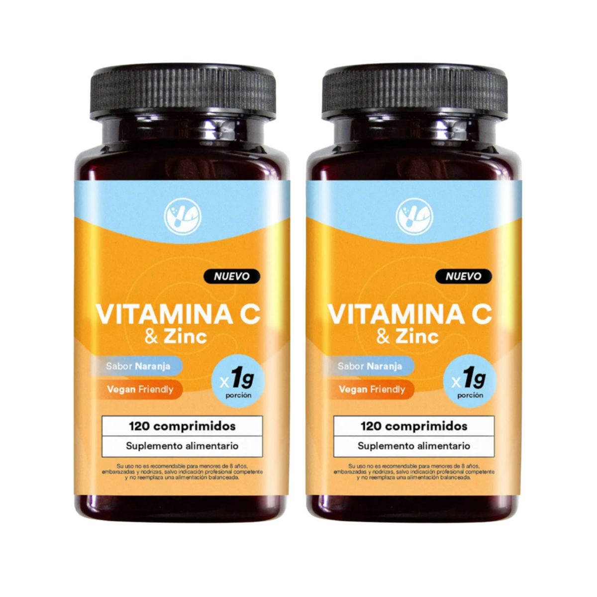 NATURAL FARM - Vitamina C + Zinc 1000mg Nf 2 Frascos 240 Comp. Masticables 2x120