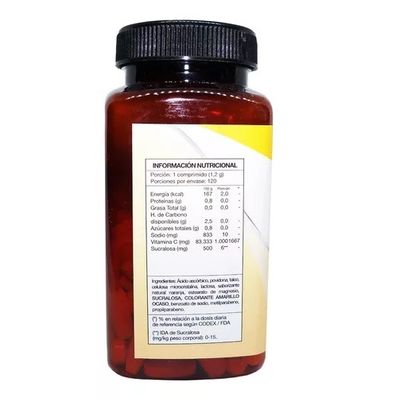 Imagen 2 del producto Vitamina C + Zinc 1000mg Nf 2 Frascos 240 Comp. Masticables 2x120