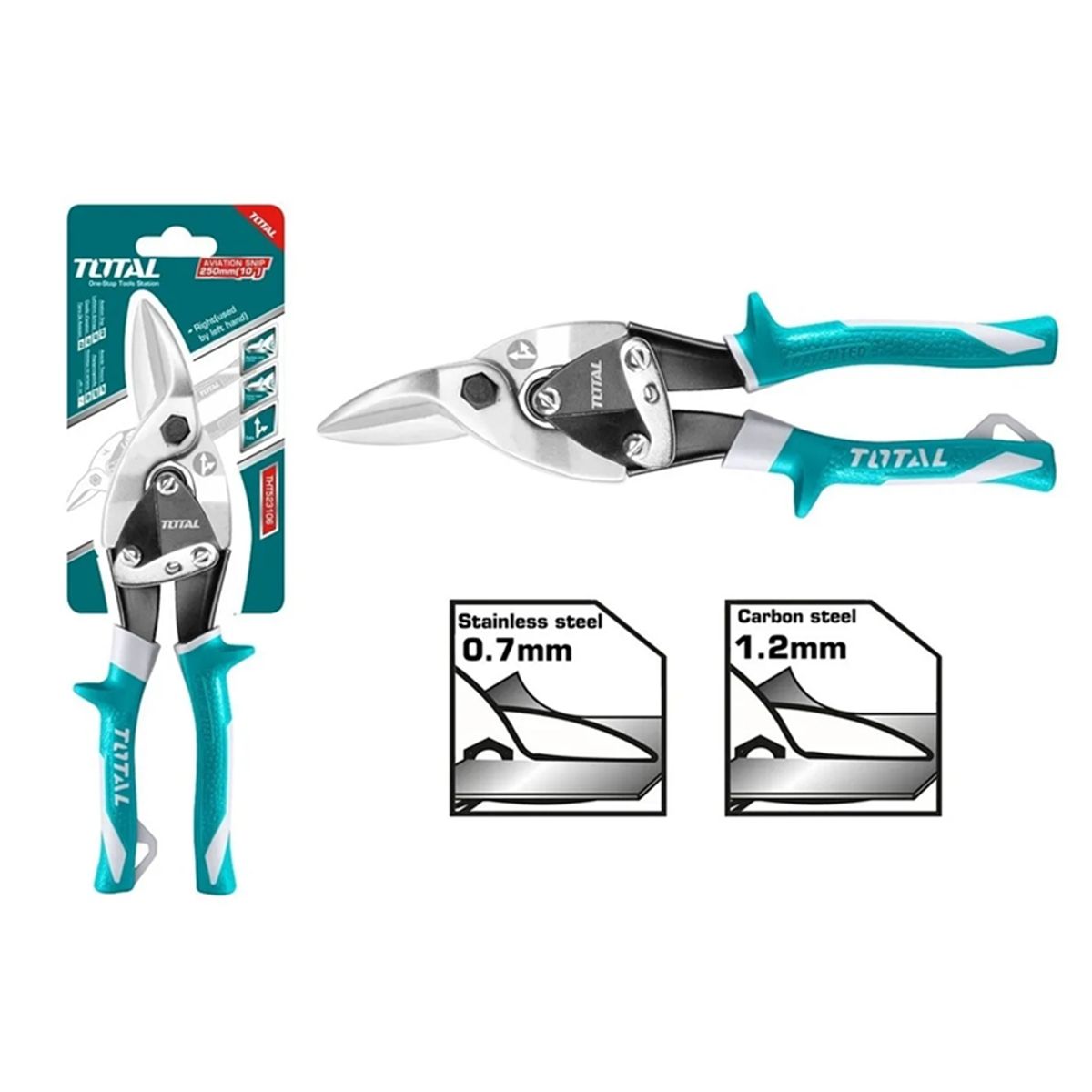 TOTAL TOOLS - Tijera Corte Aviación Derecha Hojalatera 10 Pulgadas