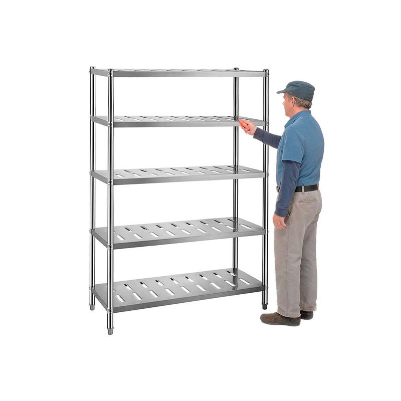 GENERICO - Estanteria de Acero inoxidable 4 band perforadas 120x50x150