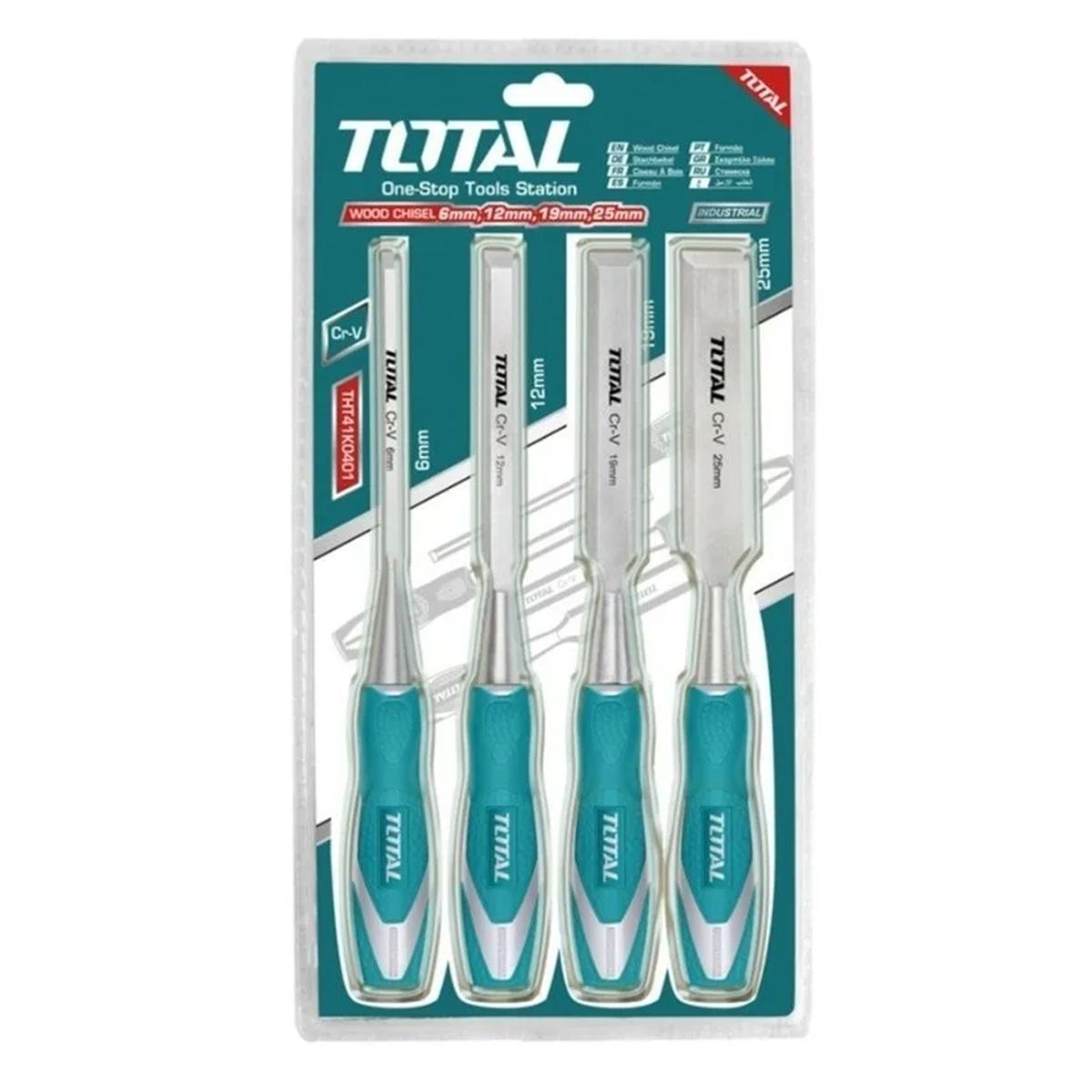 TOTAL TOOLS - Kit Set Juego De Cinceles Para Madera 4 Pcs