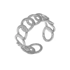 VICTORIA CRUZ - Anillo Encadenado Omega Plata
