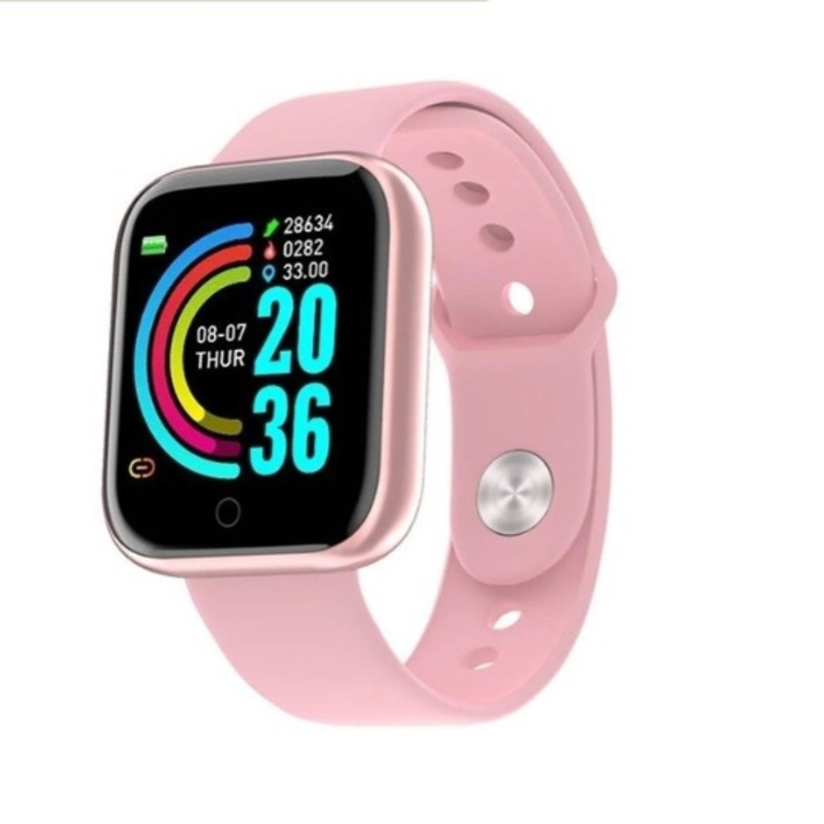 GENERICO - Smartwatch Smart Bracelet D20 Caja de Plástico Plata Malla Rosado