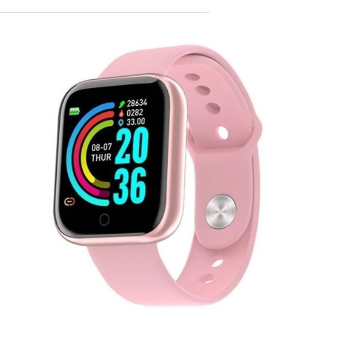 GENERICO - Smartwatch Smart Bracelet D20 Caja de Plástico Plata Malla Rosado