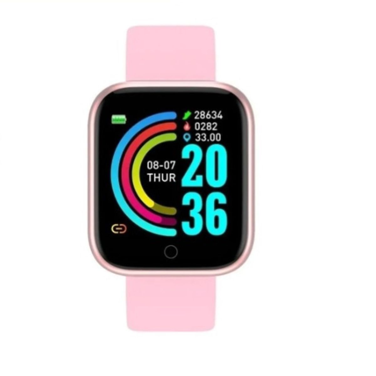 GENERICO - Smartwatch Smart Bracelet D20 Caja de Plástico Plata Malla Rosado