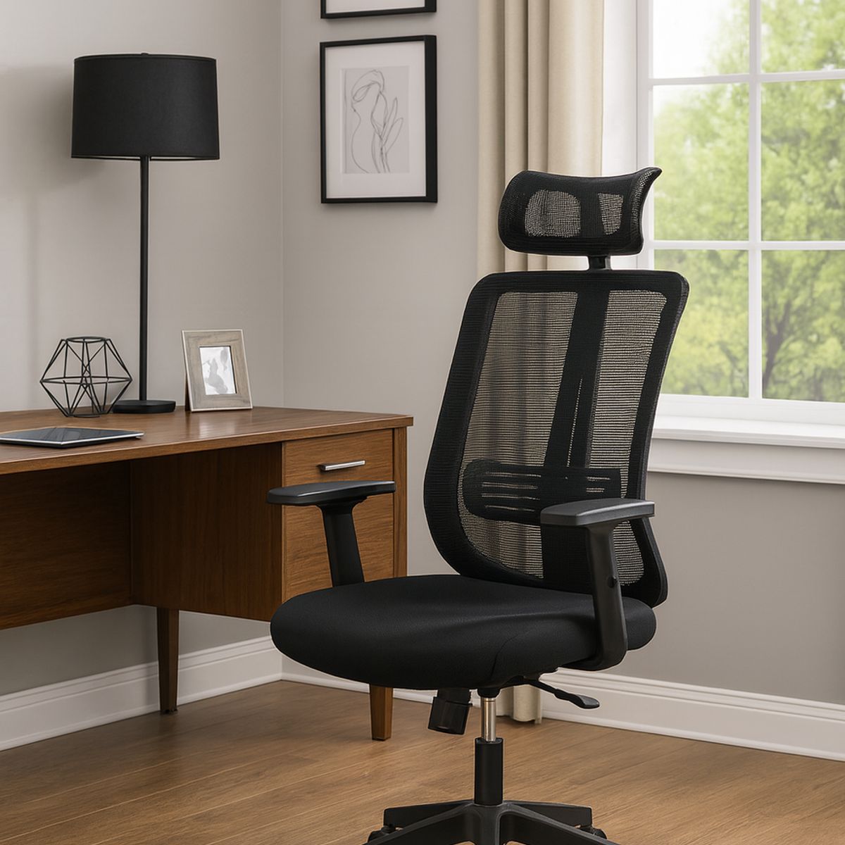 COSAS CASA - Silla De Oficina Apoyacabeza, Con Brazo Regulable Doha